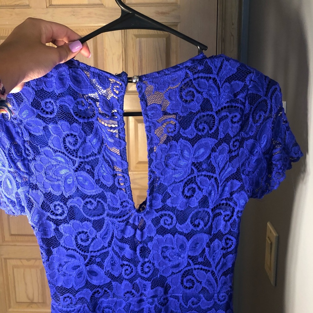 navy blue lace dress